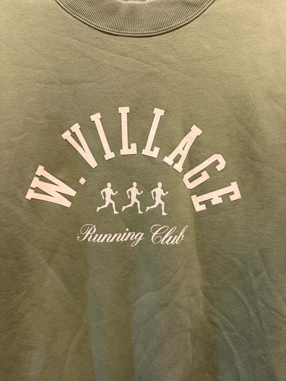 Abercrombie & Fitch W. Village Running Club Oversized Green Sweatshirt Medium - Picture 3 of 4